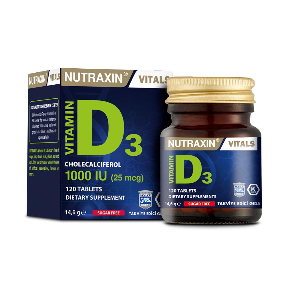 Добавка дієтична NUTRAXIN Вітамін D3 120 таб. (01324)