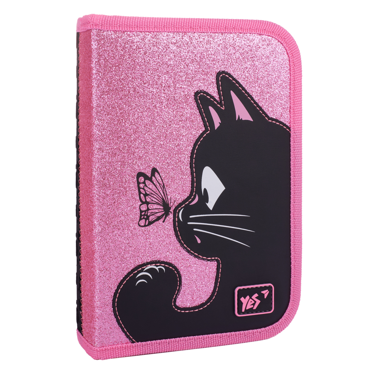 Пенал одинарный YES HP-02 Cat Dreamer 13х21х3 см Розово-черный (533649)