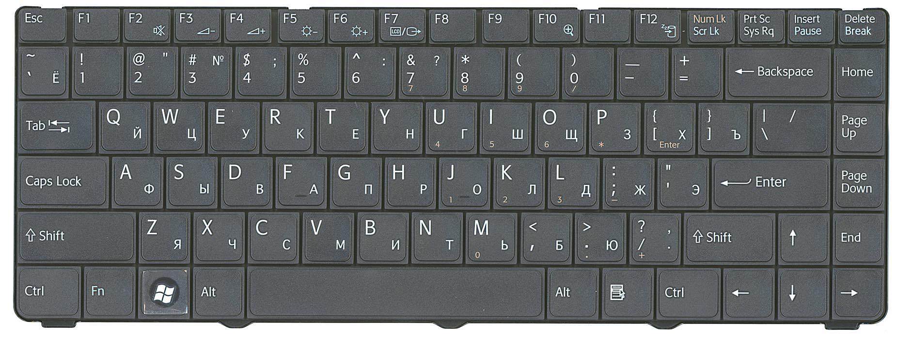 Клавіатура для ноутбука Sony Vaio VGN-NR21Z Black Клавіатура для ноутбука Sony Vaio VGN-NR21Z Black