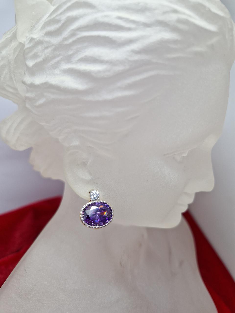 Серьги с камнями Золотистый с фиолетовым (1861519345) Серьги с камнями Золотистый с фиолетовым (1861519345)