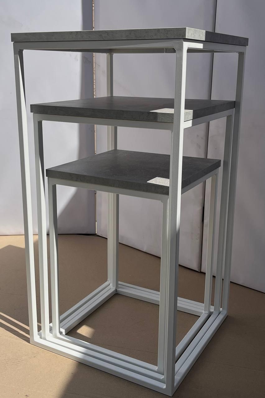 Підставка для вазонів Zalizo IRIS 750х400х400 мм Індастріал/Білий - фото 2