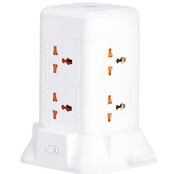 Фильтр-удлинитель сетевой TOWER 6 розеток LED-лампа 3USB + 1PD 2,8 м Белый (HP-5-1) - фото 2 Фильтр-удлинитель сетевой TOWER 6 розеток LED-лампа 3USB + 1PD 2,8 м Белый (HP-5-1) - фото 2