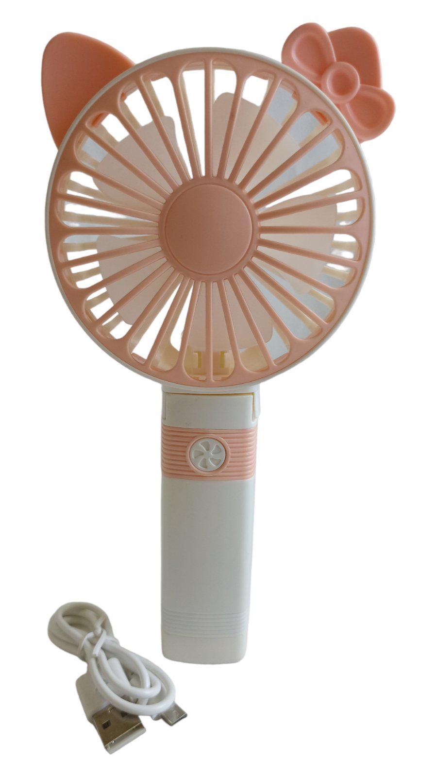 ᐉ Вентилятор мини портативный аккумуляторный DianDi Mini Fan с ушками  складной Розовый (f14c63b8)