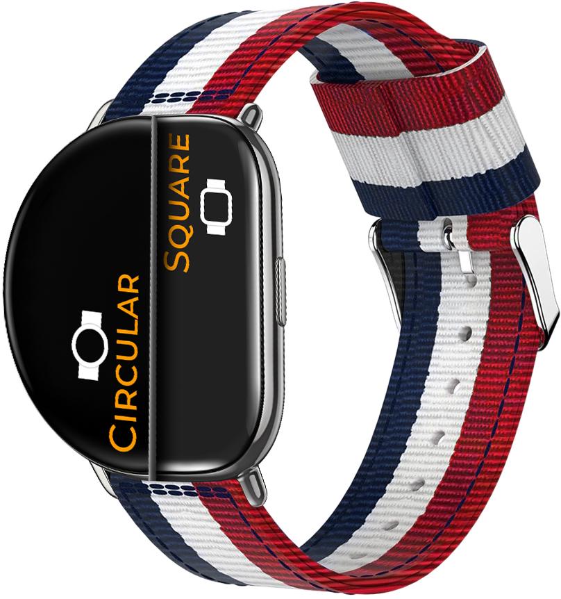 Ремінець тканинний Canvas для ZEPP E Square/Circular Red/White/Blue (26334) Ремінець тканинний Canvas для ZEPP E Square/Circular Red/White/Blue (26334)