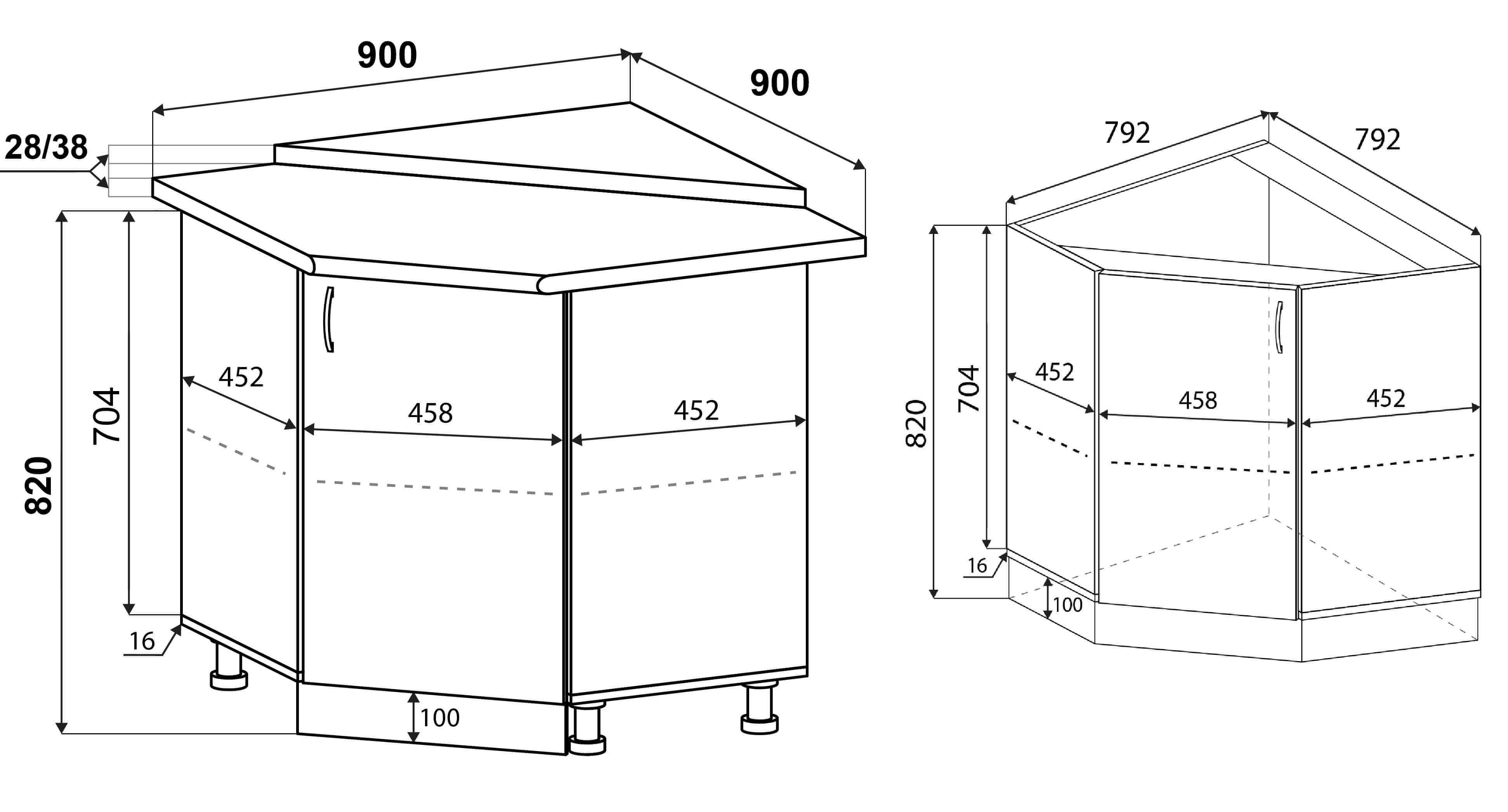 Тумба кутова кухонна МАКСІ-МЕблі №1 зі стільницею 1-ї кат складська програма Дуб трюфель (10876) - фото 2 Тумба кутова кухонна МАКСІ-МЕблі №1 зі стільницею 1-ї кат складська програма Дуб трюфель (10876) - фото 2