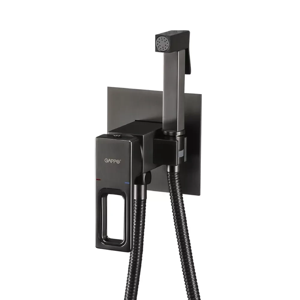 Гигиенический душ встраиваемый GAPPO G7217-9 оружейная сталь (2999643126)
