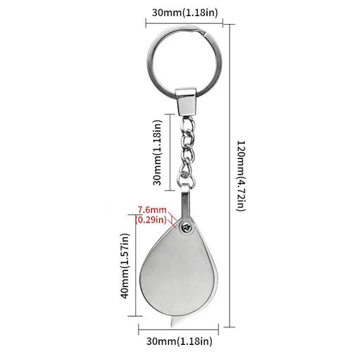 Лупа міні кишенькова 20x брелок лінза скляна Silver (957109) - фото 5 Лупа міні кишенькова 20x брелок лінза скляна Silver (957109) - фото 5