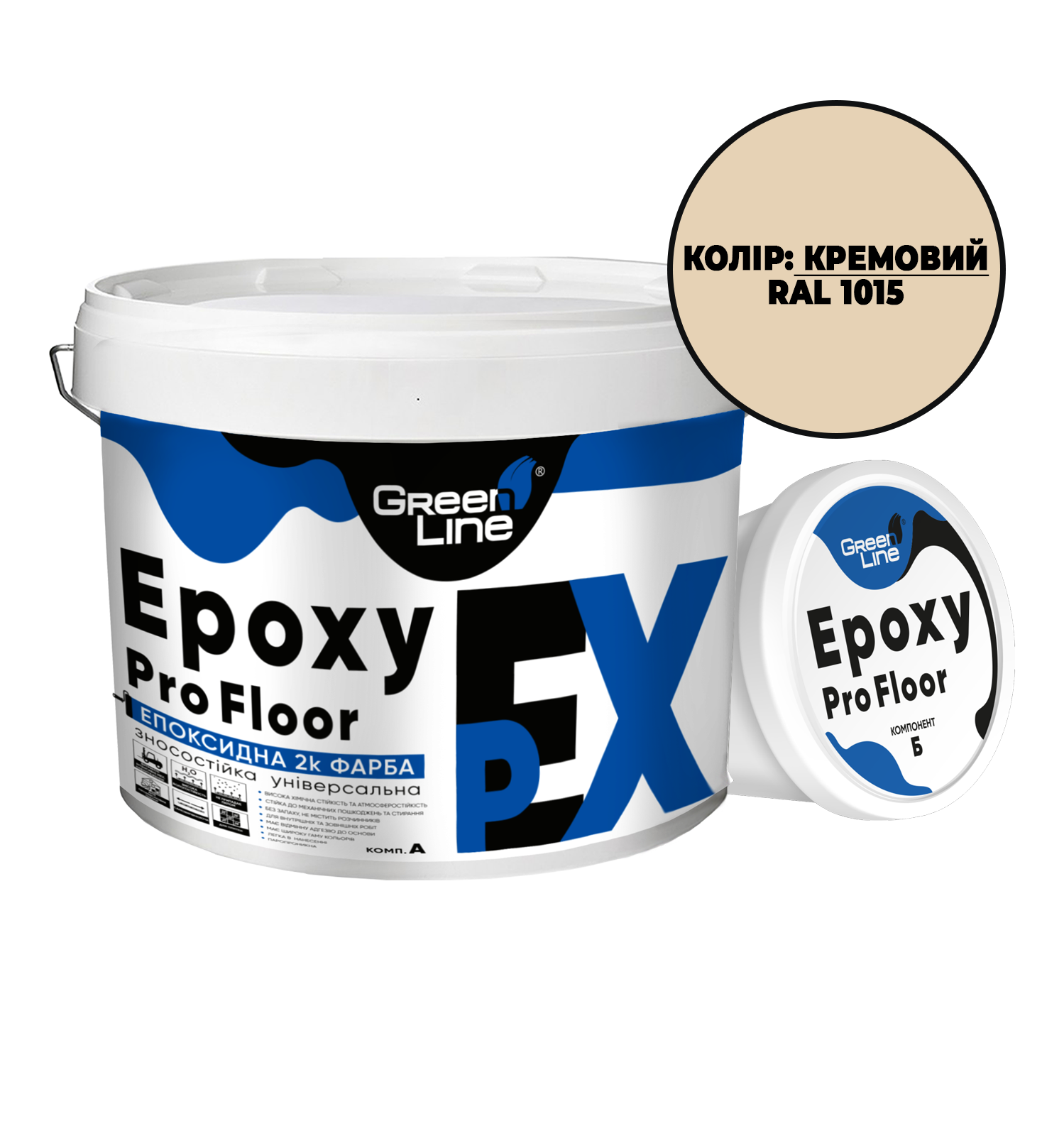 Краска эпоксидная двухкомпонентная EpoxyProFloor 18 кг Кремовая (PPUA627718С) - фото 1 Краска эпоксидная двухкомпонентная EpoxyProFloor 18 кг Кремовая (PPUA627718С) - фото 1
