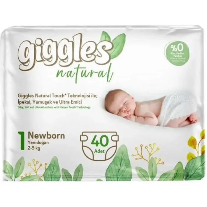 Подгузники детские Giggles Natural 1 Newborn 2-5 кг 40 шт.