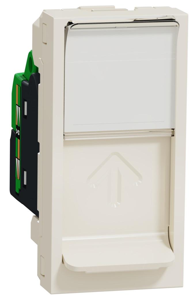 Розетка компьютерная Schneider Electric RJ45 категория Unica 6UTP 1 модуль ABS-UV Бежевый (NU341444)