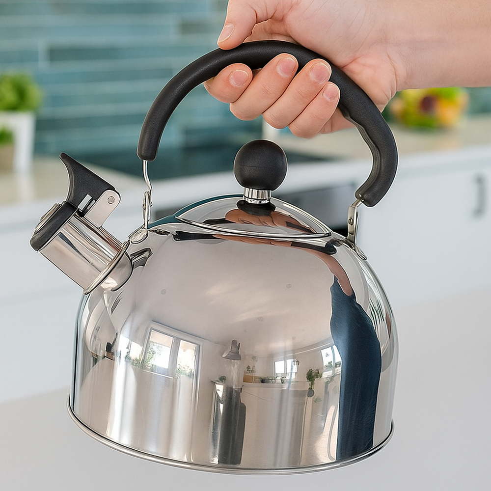 Чайник для плиты BasicSteel со свистком нержавеющая сталь/одинарное дно 2,5 л (28410949) - фото 7 Чайник для плиты BasicSteel со свистком нержавеющая сталь/одинарное дно 2,5 л (28410949) - фото 7