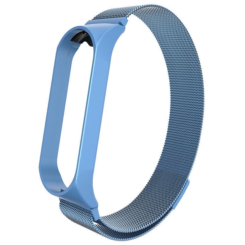 Ремешок для смарт-браслетов Milanese Youth металлический для Xiaomi Mi Band 4/3 Голубой (2209P)