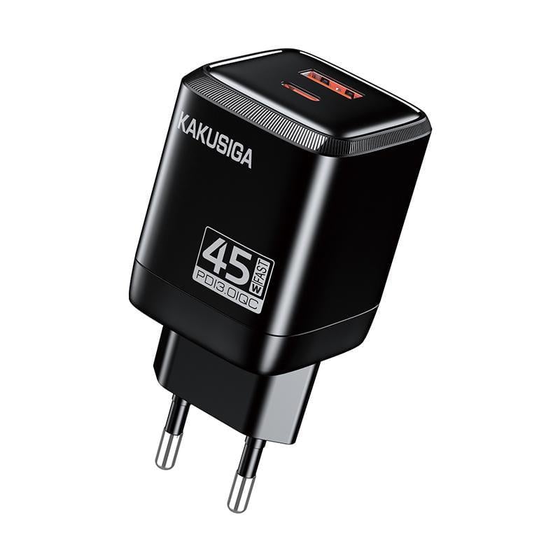Мережевий зарядний пристрій Kakusiga KSC-1606 USB/USB-C/45W Чорний (925201)