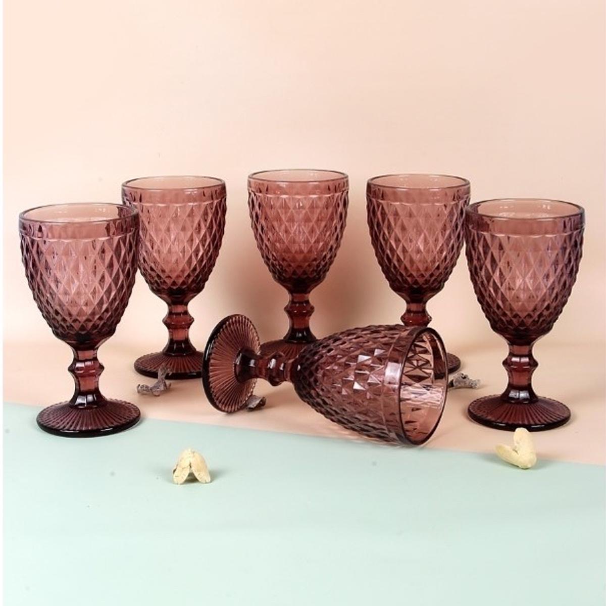 Набір фужерів для вина A-Plus 240 мл 6 шт. Purple/Red (9018/1508DZS) - фото 2