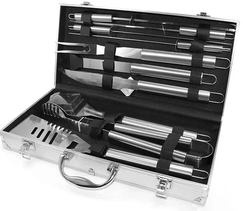 Набір для мангала BBQ Tools Set AL 10 приладів 43х21х8 см (11198413) - фото 1