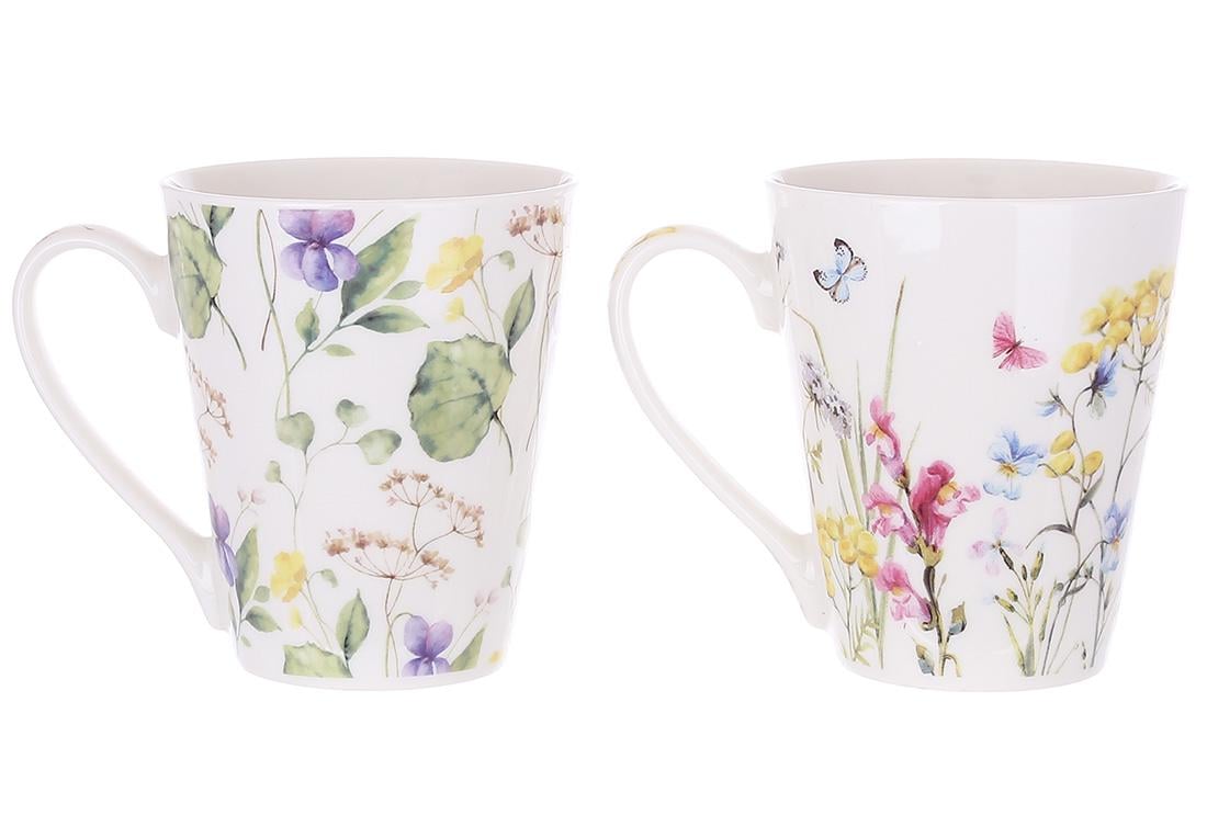 Набор кружек фарфоровых BonaDi Floral 325 мл 4 шт. (311-103) Набор кружек фарфоровых BonaDi Floral 325 мл 4 шт. (311-103)