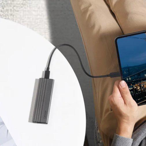 Кишеня для жорстких дисків зовнішня Lexar E300 для M.2 NVMe SSD, USB 3.2 Gen2 Type-C до 10 Гбіт/с (CASE-LEXAR-E300-SLV) - фото 5