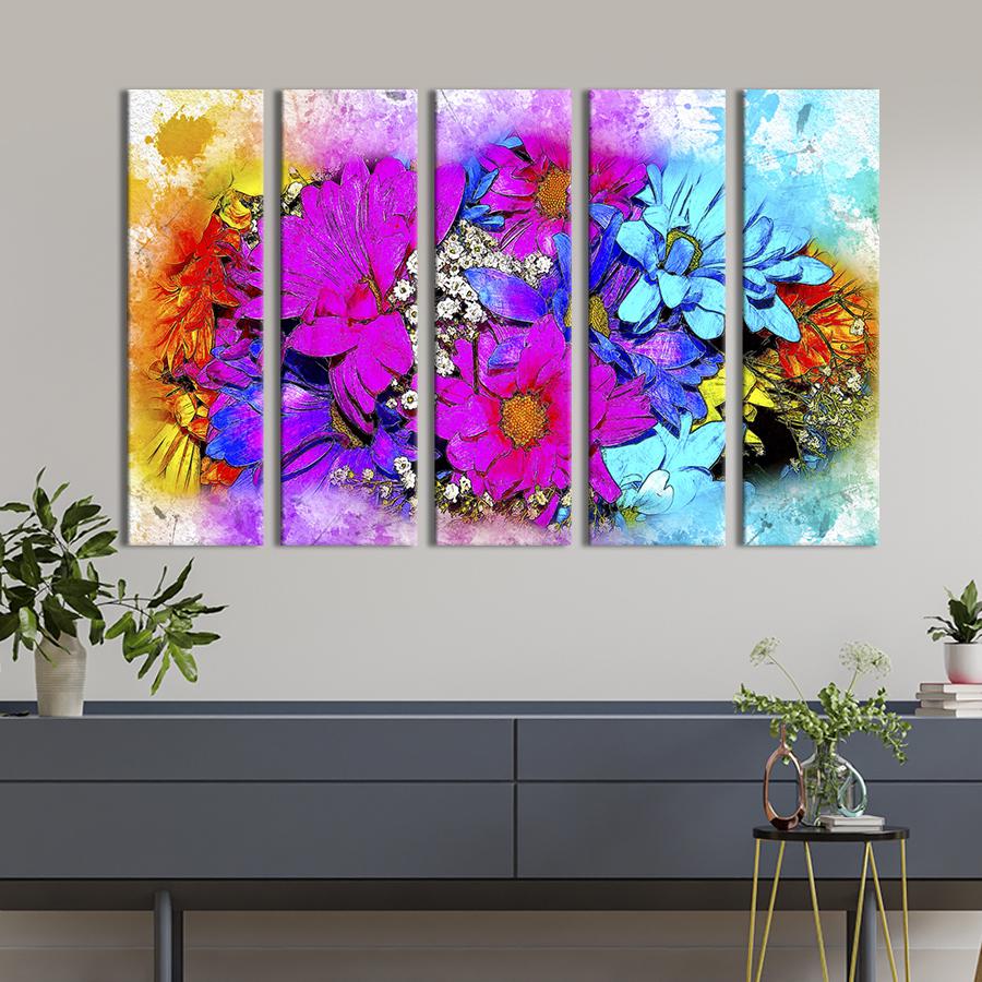 Картина на холсте Цветочная композиция из хризантем 155x95 см (865-51)