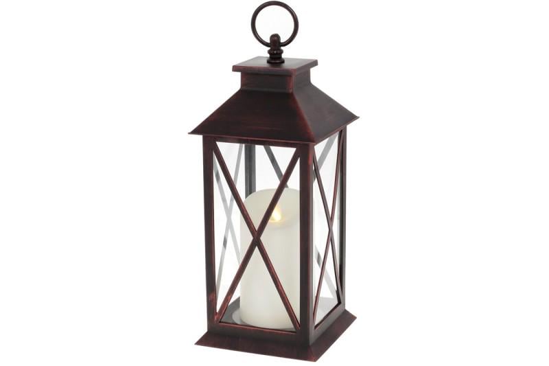 Декоративный фонарь S&T 882124 31 см с медной патиной Черный (100431)