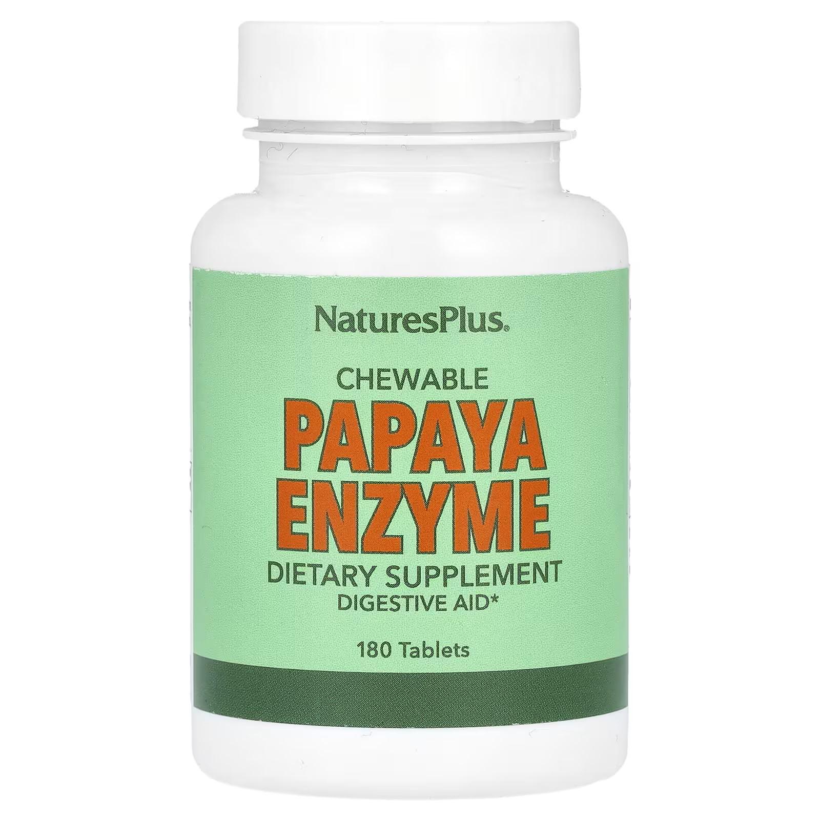 Ферменти папайї Nature's Plus Chewable Papaya Enzyme Supplement 180 таблеток