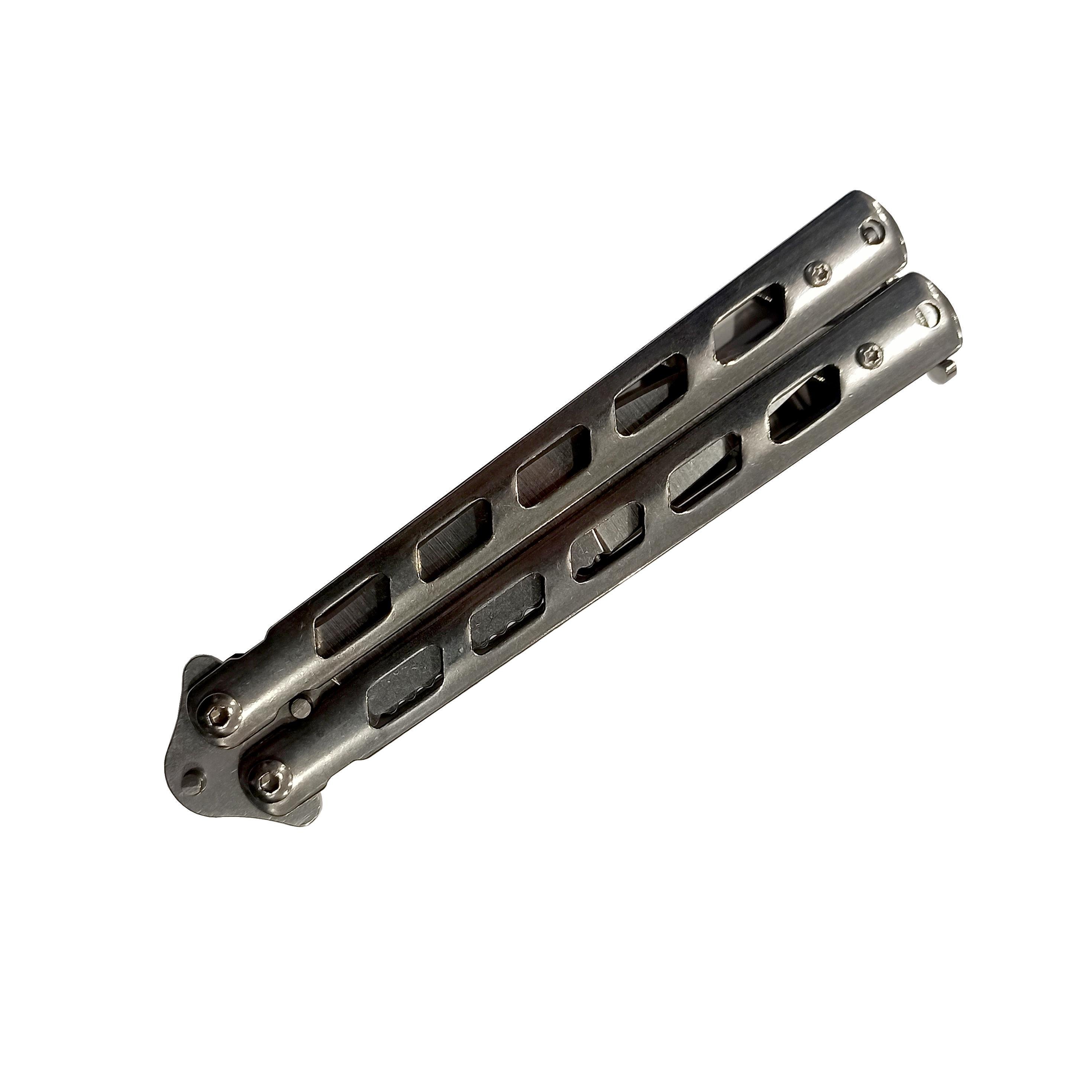 Ніж метелик Field A1010 балісонг Сріблий (t7929) - фото 2 Ніж метелик Field A1010 балісонг Сріблий (t7929) - фото 2