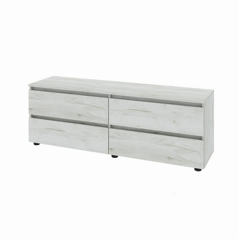 Тумба под телевизор Эверест ЛТВ-1400 Лайт 140х38х49 см Дуб крафт белый (DTM-071082)