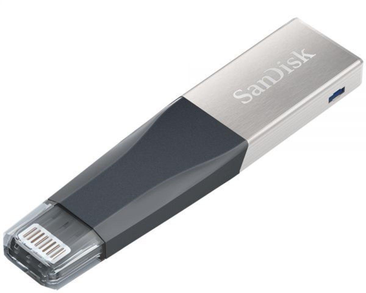 Флеш-накопитель SanDisk USB 3,1 Lightning iXpand Mini 16 GB для Apple Silver/Black (SDIX40N-016G-GN6NN)