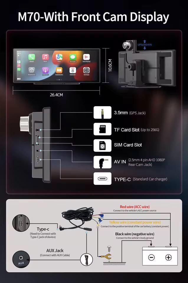 Авто-экран Imagebon M70 11.4 4G Android 14 8+128 ГБ 8 ядер CarPlay/Android Auto - фото 3 Авто-экран Imagebon M70 11.4 4G Android 14 8+128 ГБ 8 ядер CarPlay/Android Auto - фото 3