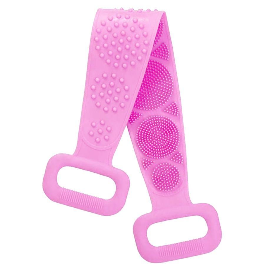 Мочалка SiliconGoods массажная силиконовая двусторонняя Розовый (204889-рож)