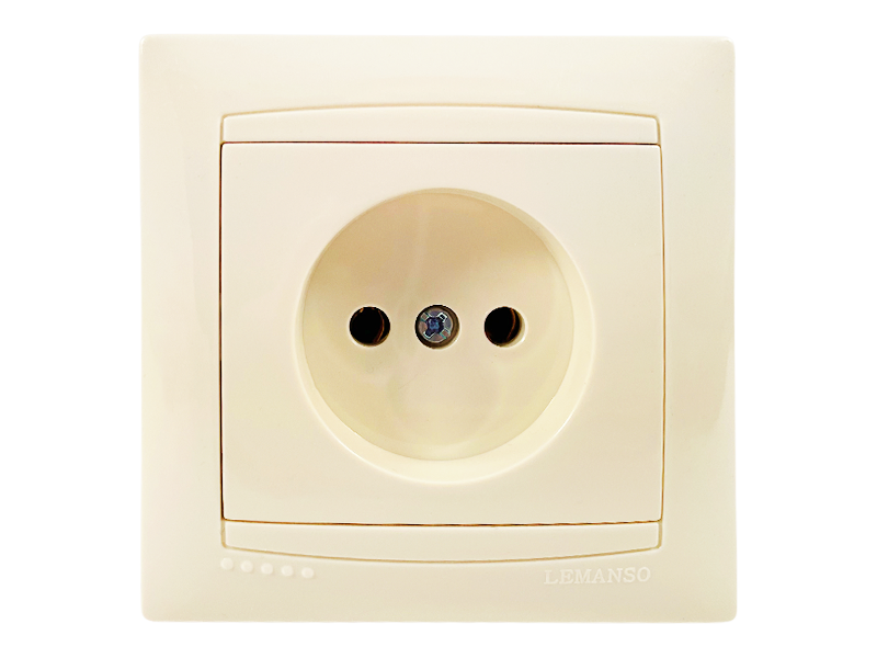 Розетка Lemanso Сакура LMR1115 кераміка одинарна Кремовий (9229)