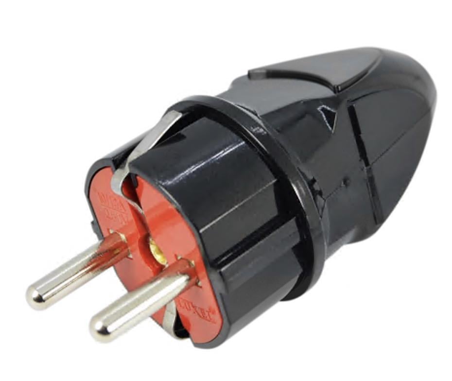 Вилка пряма Luxel 1102 з заземленням Чорний (27848357)