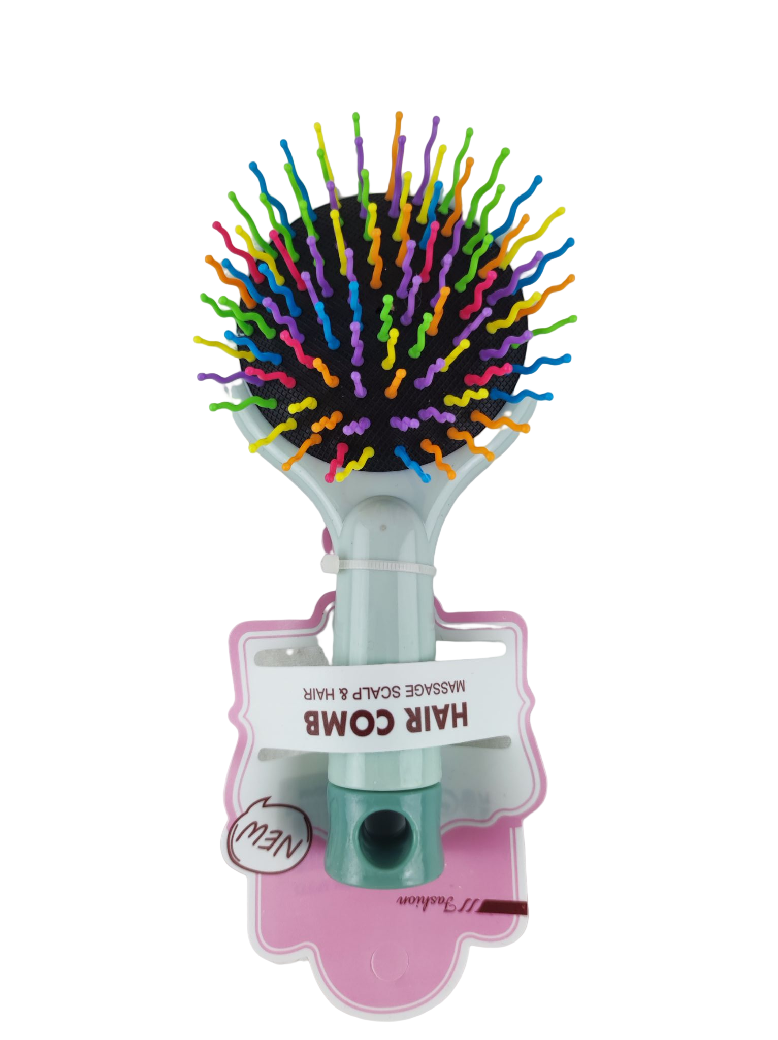 Расческа для волос массажная с зеркалом 15 см Серый (013299)