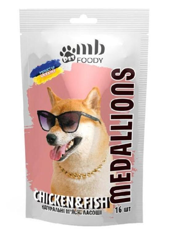 Лакомство для собак медальоны MB FOODY CHICKEN&FISH курица и рыба 5 шт. 320 г