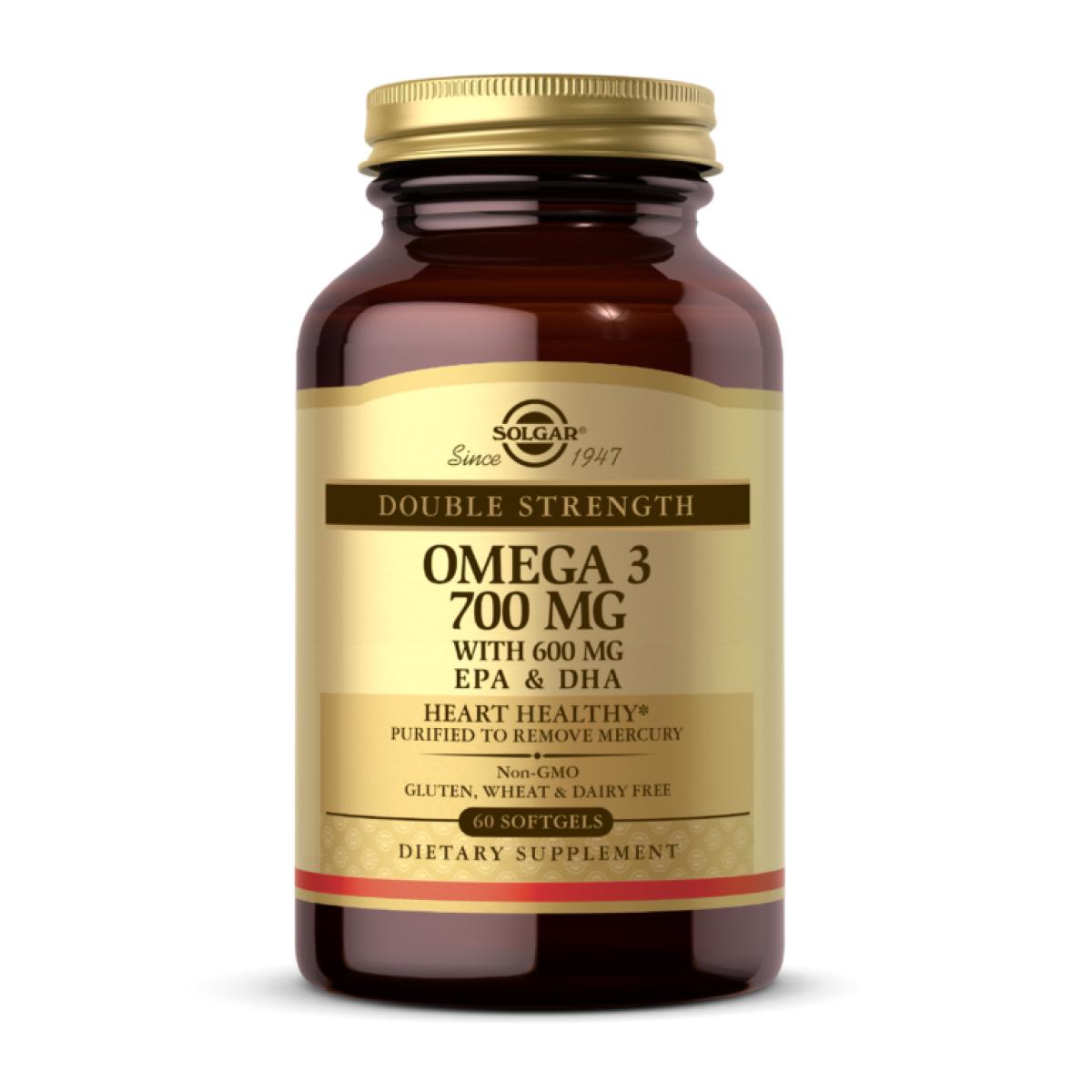 Жирные кислоты Double Strength Omega-3 700 mg 60 softgels (2023-10-3691)