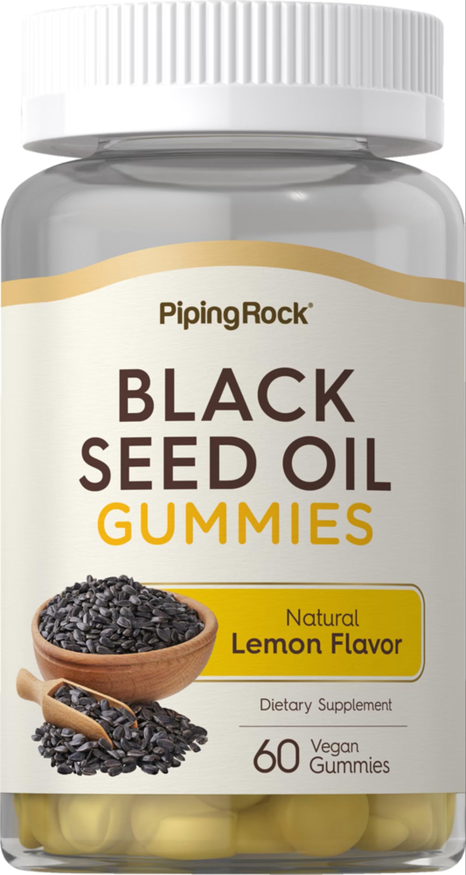 Масло черного тмина Piping Rock Black Seed Oil Natural Lemon 60 Vegan Gummies