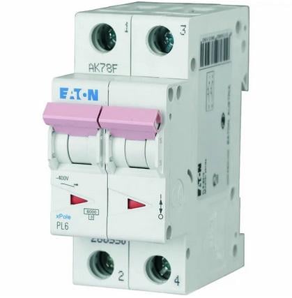 Автоматический выключатель Eaton Moeller PL6-C20/2 2Р 20 А 6 кА тип С (286568)