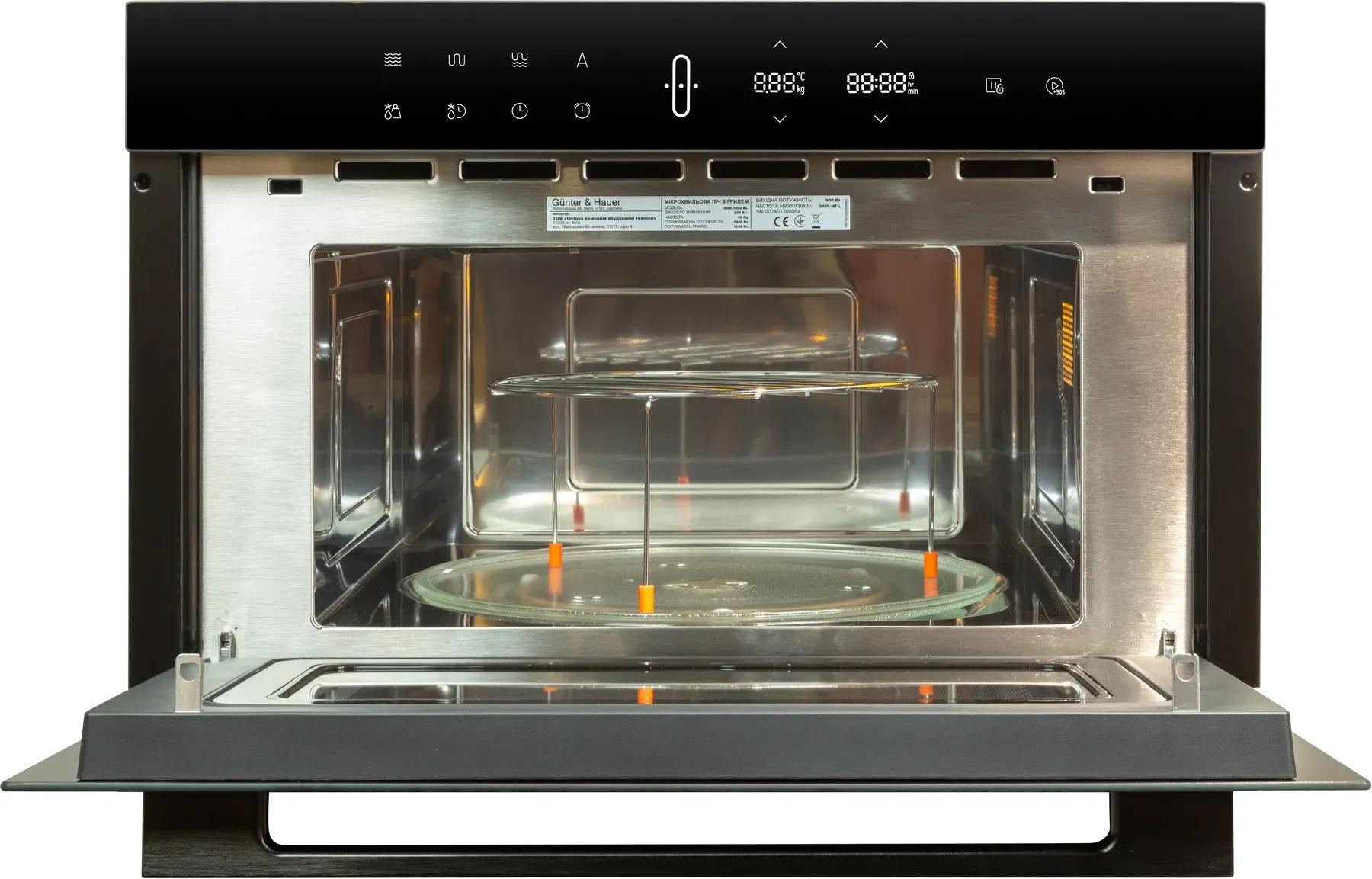 Микроволновая печь Gunter&Hauer EOK 3502 BL с грилем многофункциональная встроенная 34 л - фото 3 Микроволновая печь Gunter&Hauer EOK 3502 BL с грилем многофункциональная встроенная 34 л - фото 3