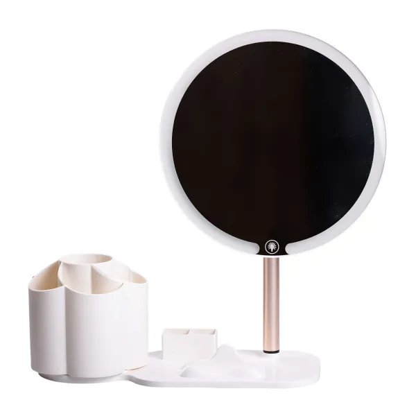 Косметическое зеркало с LED-подсветкой и органайзером 21 см Белый (29900901) Косметическое зеркало с LED-подсветкой и органайзером 21 см Белый (29900901)