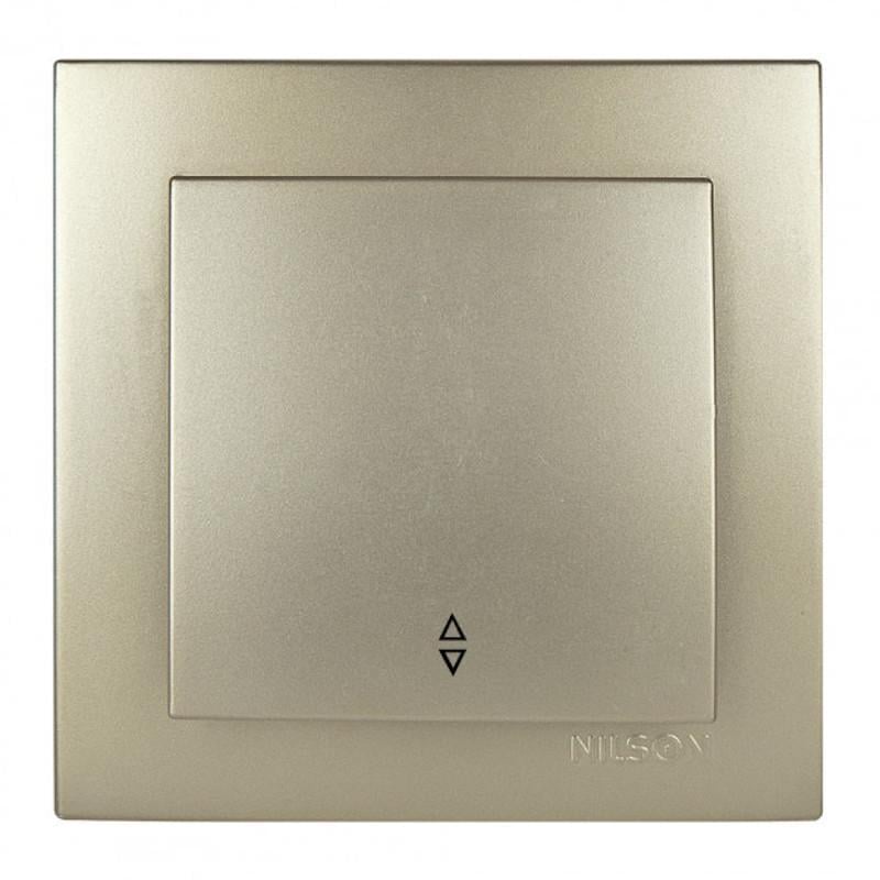 Вимикач одноклавішний прохідний Nilson Touran Золотий (00000011913)