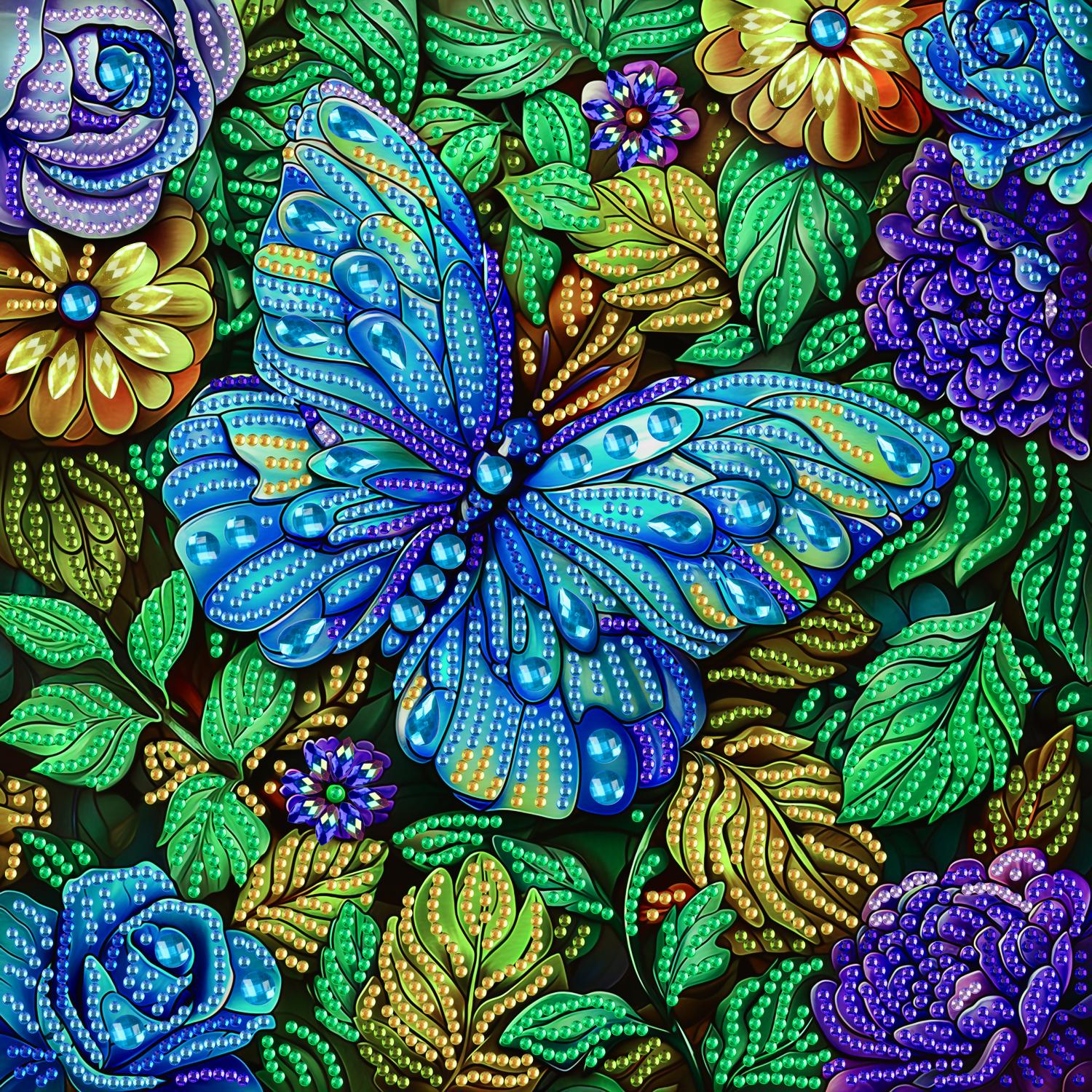 Алмазная мозаика Brushme Желтая бабочка 25x25 см (BH002)
