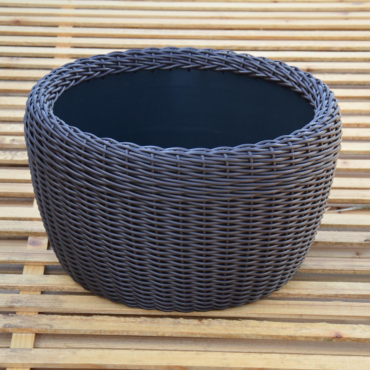 Кашпо велике для рослин та квітів з штучного ротангу/ручної роботи 60 л Венге (12343669) - фото 5 Кашпо велике для рослин та квітів з штучного ротангу/ручної роботи 60 л Венге (12343669) - фото 5