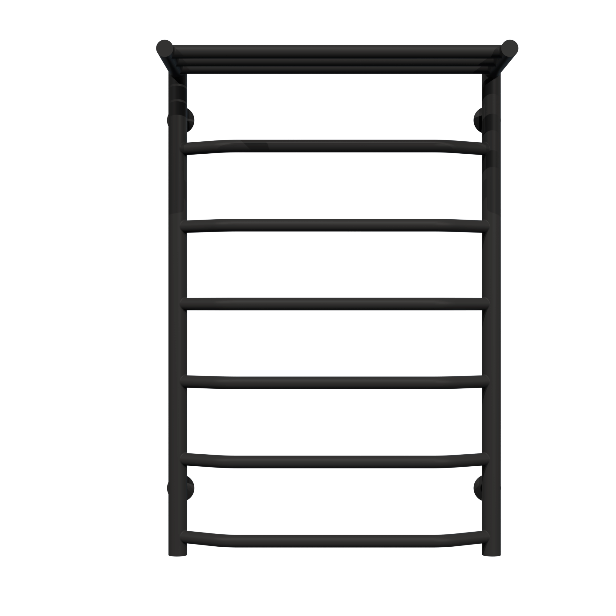 Полотенцесушитель водяной с полкой Deffi Трапеция П7 нижнее подключение нержавеющая сталь 500x800 мм Черный (C.TP.80.50.7.BA)