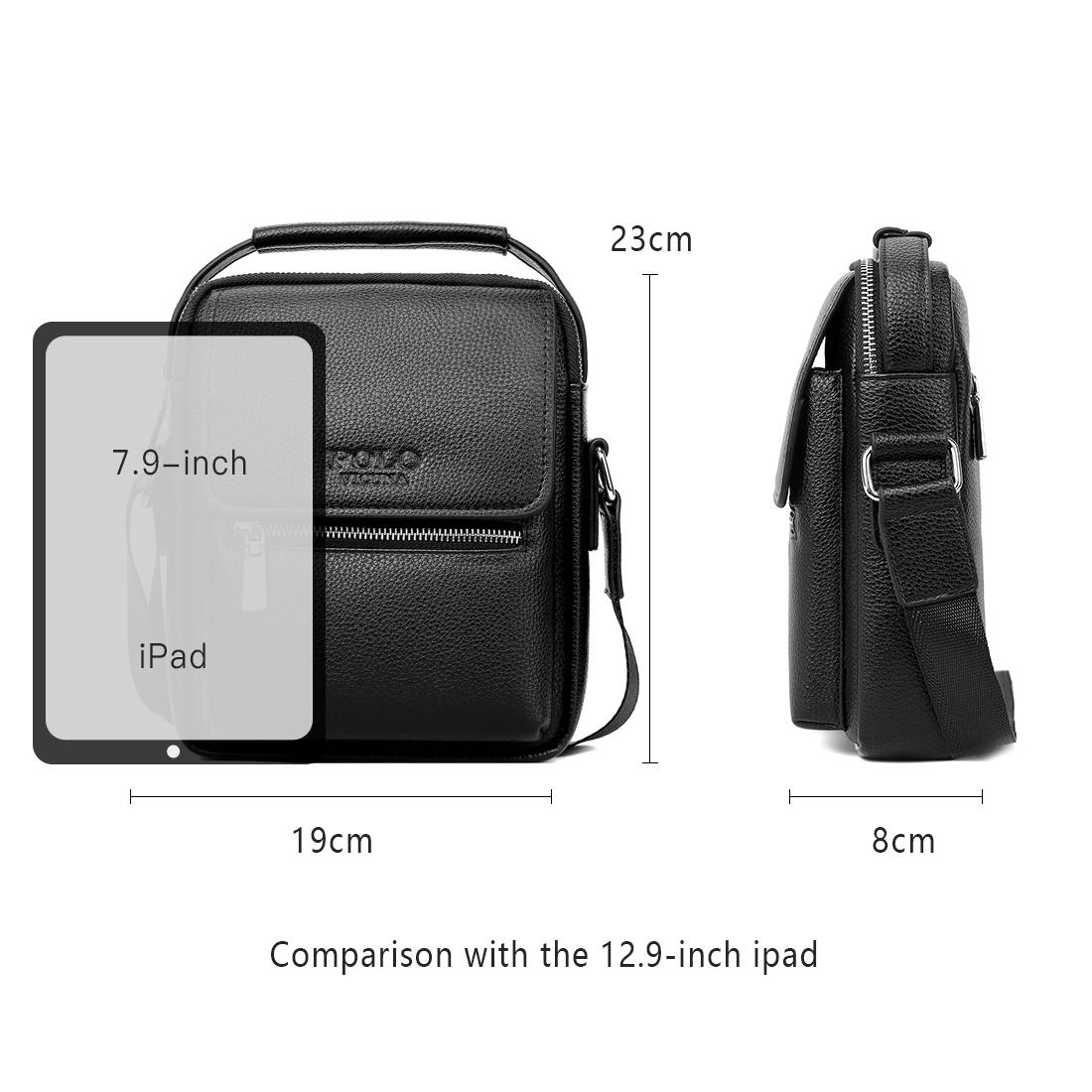 Сумка чоловіча Polo PU-шкіряна 23x19x8 см Чорний - фото 4 Сумка чоловіча Polo PU-шкіряна 23x19x8 см Чорний - фото 4