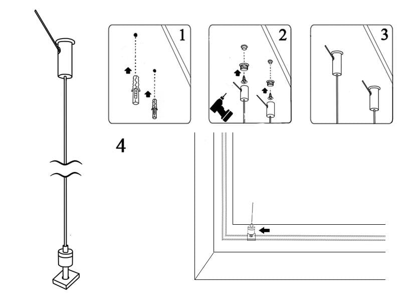 Подвесной светильник светодиодный LEDUA Тетрагон прямоугольник 220V 100W 8000 Lm 4000К 2000х1000 мм Черный (25344265) - фото 7 Подвесной светильник светодиодный LEDUA Тетрагон прямоугольник 220V 100W 8000 Lm 4000К 2000х1000 мм Черный (25344265) - фото 7