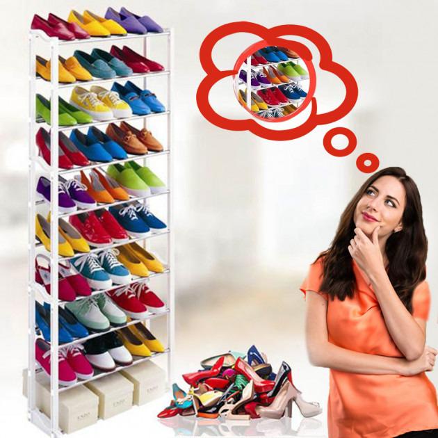 Полиця Amazing Shoe Rack для зберігання 30 пар взуття з 10 полицями - фото 2