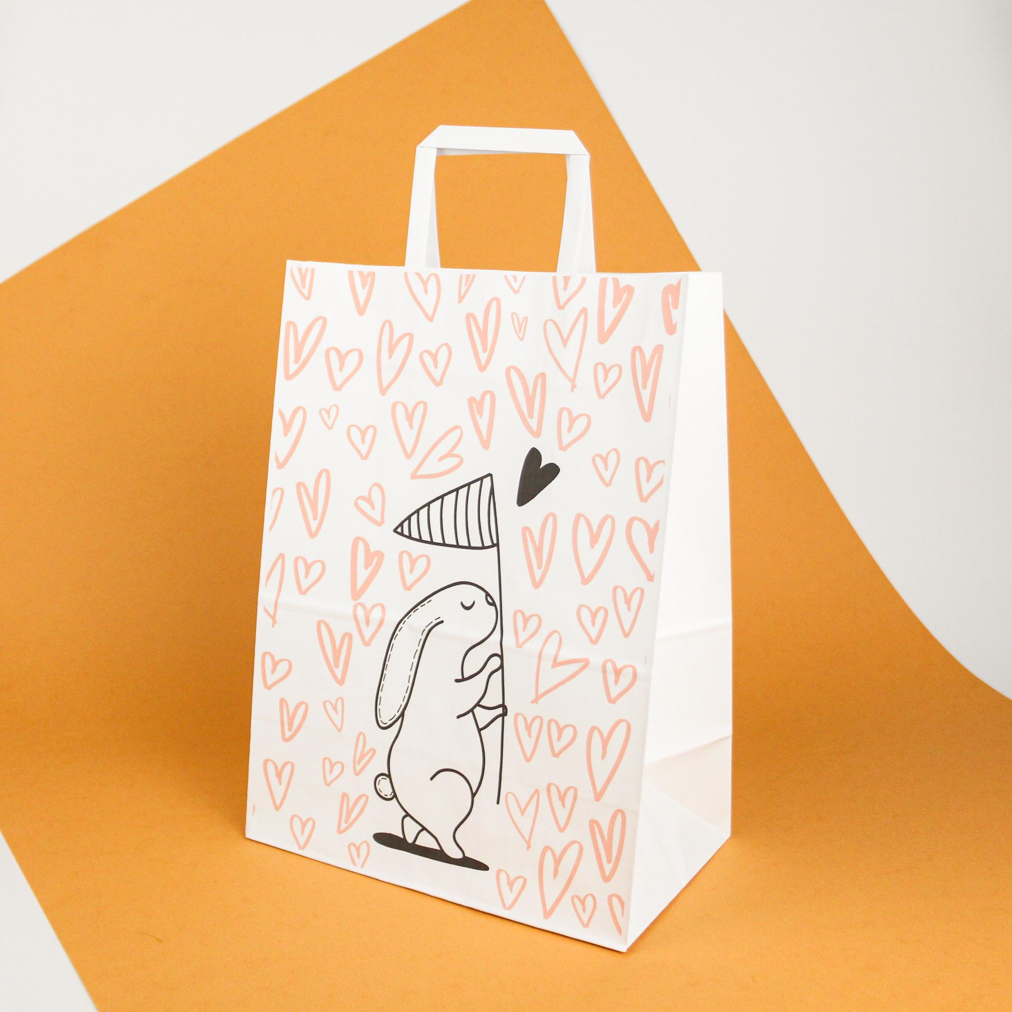 Пакет для романтичного подарунка Закоханий Кролик 150х90х240 мм 20 шт.