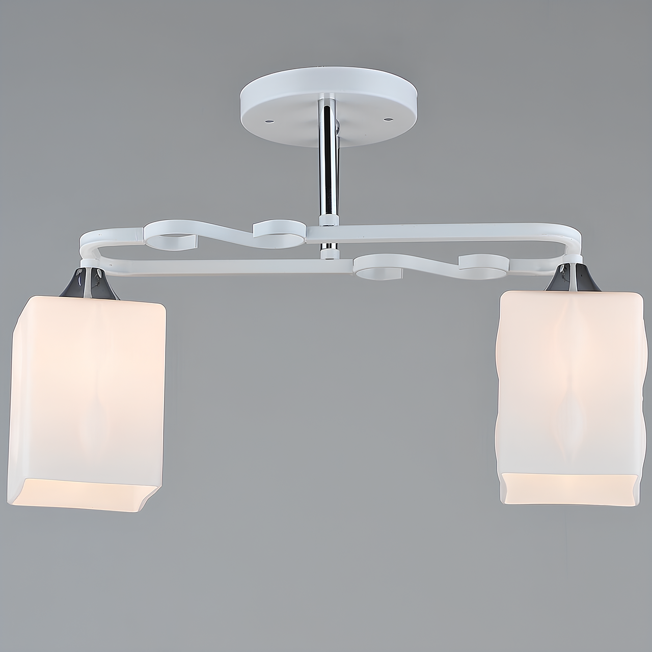 Люстра Svet с двумя стеклянными плафонами под лампы Е27 Белый (SR-N4869/2 WT+CH)