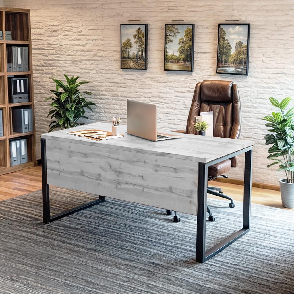 Стіл керівника Tobi Sho LOFT Iceberg СКА/1 прямий стільниця 36 мм 1800х800х765 Дуб крафт білий - фото 1