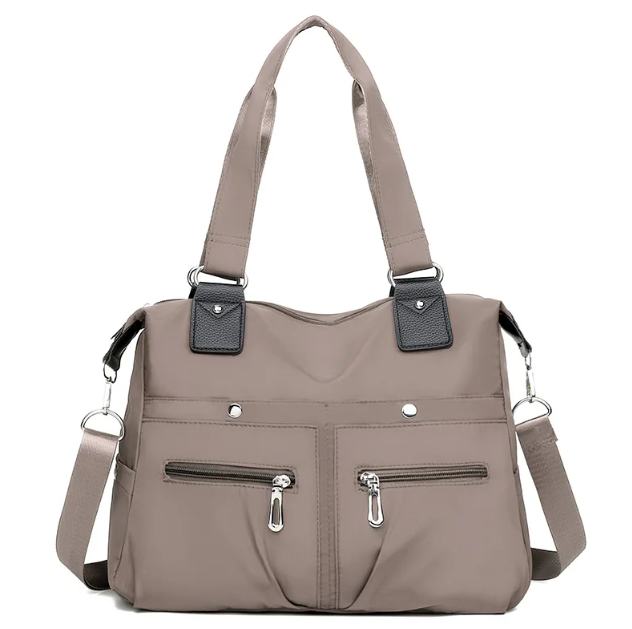 Женская сумка из водонепроницаемой ткани Коричневый (D00070-2) Женская сумка из водонепроницаемой ткани Коричневый (D00070-2)