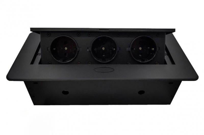 Удлинитель прямоугольный JX Ellipse на 3 розетки Черный (009617)